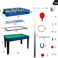 Mesa de Juegos Conversible de Madera Futbolín y Billar en Uno 12 Juegos para Niños y Adultos - details 3