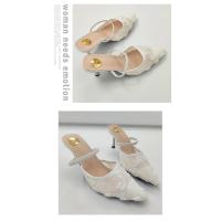 Ropa exterior Original 2025 Primavera y verano Sandalias de mujer Sandalias de tacón Temperamento Rhinestone Baotou Zapatos de mujer. - details 1