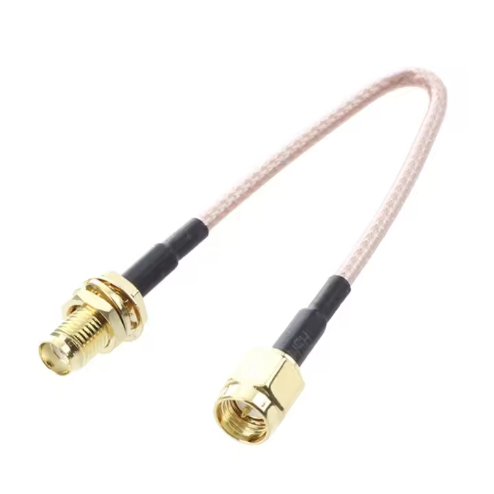 Adaptador de cable de conexión de antena SMA hembra SMA macho F/M negro + dorado - 1