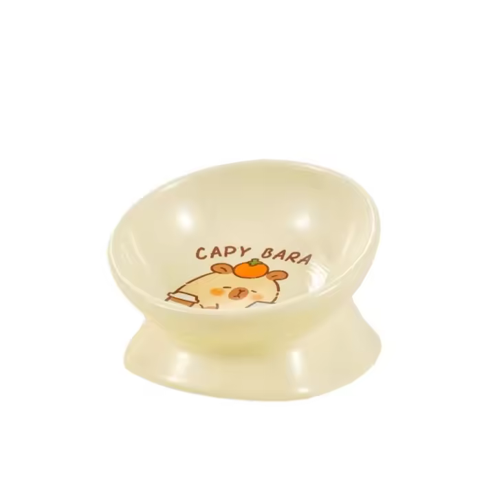 Cuenco de cerámica para gatos, boca inclinada, gran capacidad, cuenco de alimentación para perros, antideslizante, antivuelco, alimentador para beber para mascotas, protección del cuello - 1