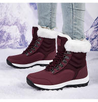 Botas de nieve cálidas para mujer, zapatos de media caña para clima frío, zapatos de felpa para exteriores, zapatillas antideslizantes de invierno - details 16