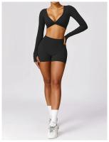 Conjunto de Yoga de 2 Piezas Traje Deportivo para Mujer Pantalones de Yoga con Manga Larga - details 26