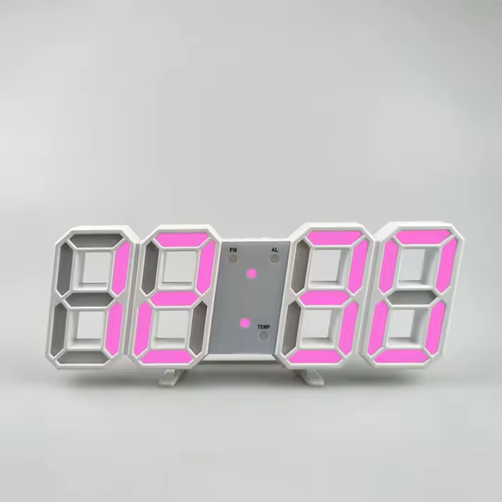 Reloj despertador digital 3D, reloj LED de pared, despertador de escritorio con temperatura para el hogar, cocina y oficina - 1