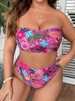 Conjunto de Bikini sin tirantes para mujer, traje de baño Sexy con estampado, traje de baño de talla grande, traje de baño femenino de estilo vendaje, ropa de playa 5XL - details 7