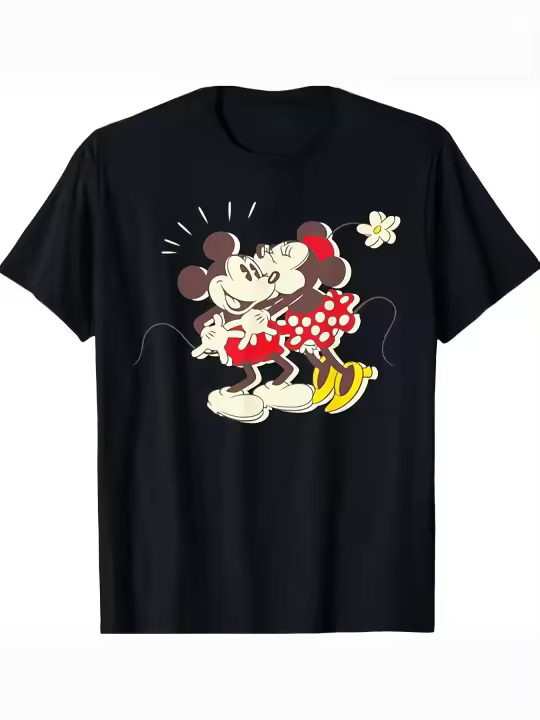 CAMISETA Vintage Mickey y Minnie Mouse Kiss Camiseta - 1