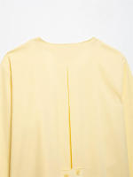 Nueva chaqueta cruzada tipo kimono de manga larga holgada informal para mujer a la moda de verano con pantalones fluidos - details 3
