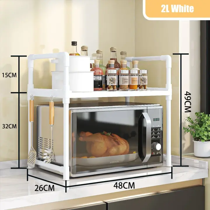 Estante de condimentos de diseño elevado para cocina, almacenamiento de microondas, rackbiline, horno, minimalista, moderno, accesorios de cocina, Organizador - 1