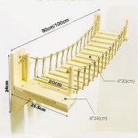 Puente montado en la pared para gatos, casa de árbol para mascotas, hamaca de Sisal, escalera de paso, rascador poste, marco de escalada, muebles, juguete para gatos - details 4