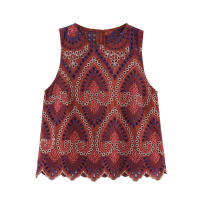 Conjunto de moda para mujer Camiseta sin mangas con cuello redondo y cintura alta - details 3