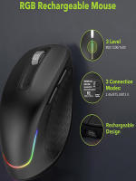 Combinación de teclado y ratón recargable de retroiluminación RGB ergonómica Bluetooth de doble modo silencioso juego de teclado y ratón inalámbrico, adecuado para escritorios / computadoras portátiles - details 10
