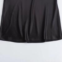 Vestido largo plisado sin mangas para mujer, prenda de seda con textura satinada, cuello redondo, elegante y a la moda - details 44
