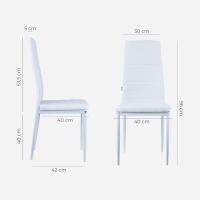 Juegos de 4 Sillas de Comedor con Respaldo Alto y Asiento Ergonómico con Costuras Decorativas, Sillas Elegantes en Piel Sintética con Estructura en Acero, 40X48X96, Beige - details 44