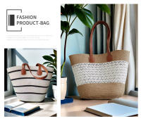Bolso de paja para mujer, nuevo bolso de hombro de gran capacidad para vacaciones al aire libre en la playa junto al mar - details 8