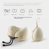 Almohada de viaje ergonómica en forma de U, cojín de cuello con soporte para la cabeza de rebote lento con bolsa de almacenamiento, cojín plegable para el hogar - details 6