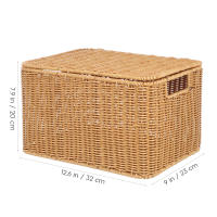 Cestas de almacenamiento tejidas con tapa para ropa con tapa, ropa receptora, Cubo de juguete decorativo - details 2