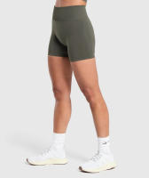 Pantalones cortos sin costuras para mujer, ropa de medio pantalón suave para Fitness, Yoga, gimnasio, correr y bicicleta, novedad - details 16