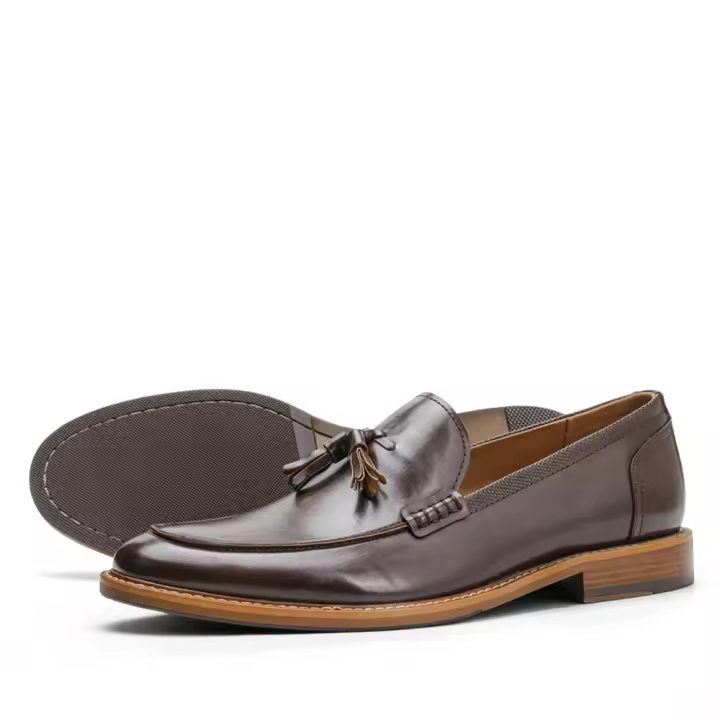 Zapatos casuales de hombre de estilo americano, mocasines cómodos de lujo a la moda, zapatos de cuero para hombre - 1