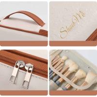 Bolsa cuadrada de cuero PU para cosméticos, almohada con cremallera desmontable, bolsa de maquillaje, organizador de artículos de tocador, bolsa de viaje de estilo coreano - details 4