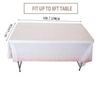Mantel estampado en caliente, rosa dorado, azul, puntos negros, fiestas de cumpleaños y bodas, mantel desechable de PE - details 7