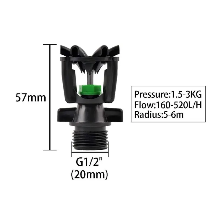 Boquilla de Dispersión Automática de Rotación 1/2" y 3/4" HO 360 Grados - 1