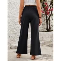 Pantalones sueltos y cómodos de pierna recta, pantalones de mujer con cintura elástica para - details 5