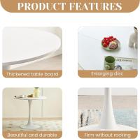 Mesa redonda blanca de 110CM para cocina, comedor, sala de estar, muebles de estilo nórdico moderno, mesa pequeña para balcón - details 1