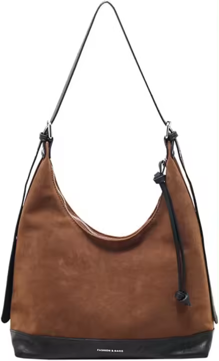 Bolso de hombro para mujer, bolso de mano elegante, bolso Hobo de cuero PU, bolso cruzado informal Retro, bolso - 1