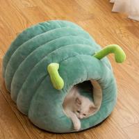 Nido para gatos con cojín extraíble, almohada con forma de gusano, jaula para mascotas a prueba de viento, retención de calor, cueva, casa para gatos de invierno - details 7