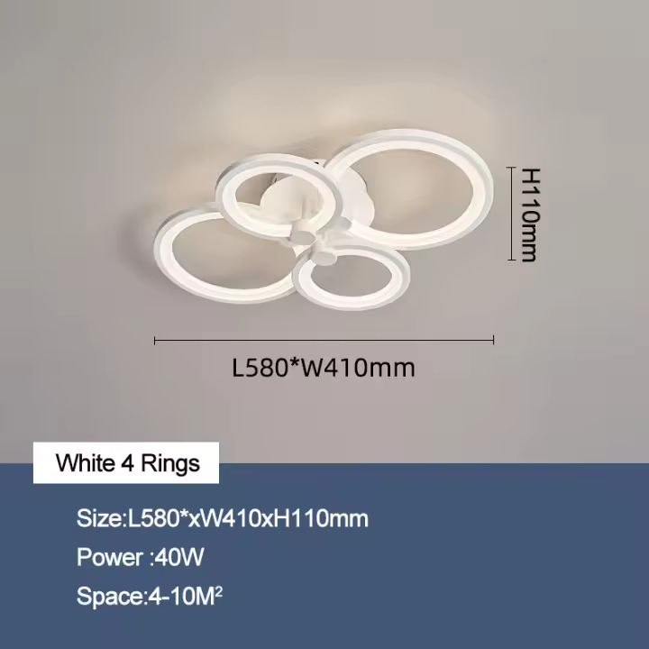 Lámpara de araña Led para decoración del hogar, accesorios de techo modernos, anillos calientes, iluminación para dormitorio y sala de estar - 1