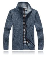 Chaqueta de Punto para Hombres en Invierno Cua de Abrigo Abierto, Manga Larga, Forro de Lana, Ropa Casual de Color Sólido - details 2