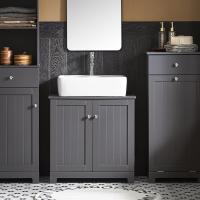 Armario de Baño de Suelo con 1 Estante y 2 Puertas 60 x 30 x 60 cm Ideal para Almacenamiento de Lavabo - details 9