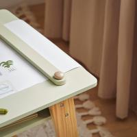2 Taburetes Infantiles Escritorio Infantil con 2 Compartimentos y 1 Soporte para Rollo de Papel Blanco Madera y Verde ES - details 7