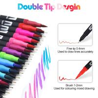 72 bolígrafos de doble punta para colorear, marcadores de arte para escritura de diario para colorear para adultos - details 0