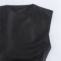 - Top de falda con cuello oblicuo de color sólido para mujer, informal, sin mangas, asimétrico, de verano 2025 - details 5