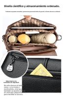 Nuevo bolso de hombro de cuero suave de moda, bolso de mujer de mensajero de múltiples capas con patrón de lichi - details 12