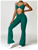 Conjunto de Yoga para Mujeres 2 Piezas Traje de Gimnasio Ropa Deportiva Sujetador de Cintura Alta Pantalones Cortos Leggings de Yoga Material de Nylon Adecuado para Primavera/Verano - details 1