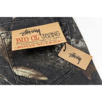 Pantalones capri para hombre con diamantes cortados en llamas de moda superior en 2025, pantalones vaqueros casuales de hip-hop para parejas, pantalones cortos lavados de calle americana para deportes de verano al aire libre - details 7