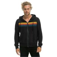Sudadera con Capucha de Manga Larga Unisex Moda Casual para Otoño Estilo Aviador con 5 Rayas Arcoíris - details 4
