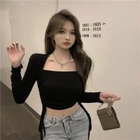 Camiseta de manga larga para mujer, Top de moda, diseño pequeño, puro, Lust Girl, Base ajustada, principios de otoño - details 14