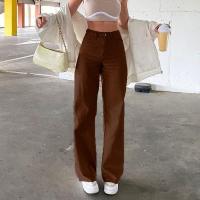 Vaqueros holgados de moda Retro para mujer, cintura alta, pierna recta, estilo coreano, vaqueros informales de primavera - details 8
