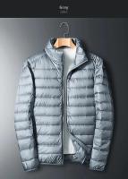 Chaqueta holgada de plumas de ganso blanco, chaqueta ligera con capucha, cuello alto para hombre, corte ajustado con capucha juvenil - details 8