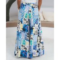 Pantalones bohemios de pierna ancha para mujer, cintura alta, sueltos, manga ancha, estilo veraniego - details 10
