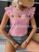Blusa de manga corta de ganchillo para mujer 2025 Ence Bohemia Transparente Moda Primavera-Verano - details 13