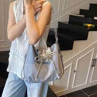 Mochila con lazo plateado de Color sólido, bolso de hombro estilo coreano de gran capacidad, bolso de compras versátil - details 7