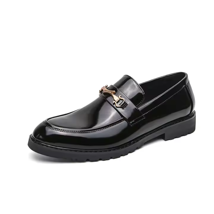 Zapatos de tacón bajo formales para hombre, mocasines informales antideslizantes, cómodos, transpirables, color negro y marrón, para fiesta de boda, Lea - 1