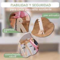 Silla de Madera Montessori Ahorradora de Espacio Torre Plegable, Taburete para Niños, Escalera Plegable para Niños Protección Antivuelcos - details 2