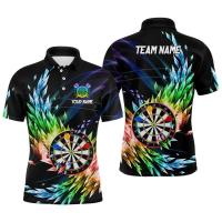 Camisas gráficas de dardos de tendencia para hombres, moda de verano, nombre personalizado, uniformes de equipo deportivo impresos en 3D, camisa informal de gran tamaño - details 7