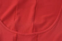 Vestido largo rojo de retazos de piel para mujer, ropa de calle ajustada con manga, artículos al por mayor para negocios, otoño 2024 - details 12