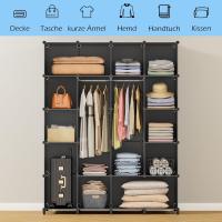 Armario Modular Portátil de 20 Compartimentos Guardarropa para Dormitorio con Barra para Colgar Ropa Compartimentos Más Profundos Aptos para Perchas - details 34