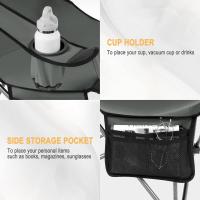 Silla Camping Sillas Plegables, Silla de Acampada Portátil, Ligera para Picnic, Playa, Jardín, Pesca, con Portavasos, Gris - details 6